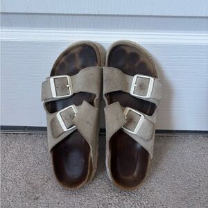 Taupe Birkenstock Sandals